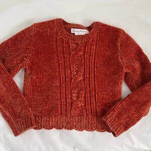 Tommy Bahama Girls Sweater Size 2T Chenille Cable Knit Sweater Brown Top Long Sl